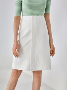 MOTF PREMIUM KNEE LENGTH SKIRT - White - View 2