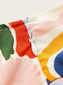 SHEIN Vestido con estampado de manga raglán - Multicolor - Ver 4