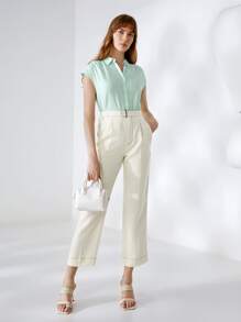 MOTF PREMIUM 100% LINEN STRAIGHT LEG TROUSERS - White - View 6