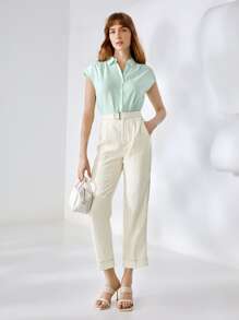 MOTF PREMIUM 100% LINEN STRAIGHT LEG TROUSERS - White - View 10