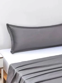 Funda de almohada sin relleno unicolor de satén - Gris - Ver 1