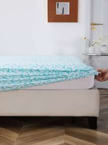 Letter Graphic Fitted Sheet - Mint Blue - View 7