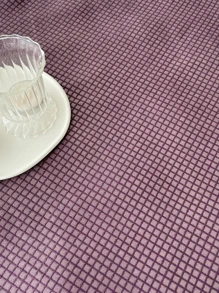 Bộ đồ giường & Khăn quàng cổ Sọc ca rô - Màu tím - Xem 2