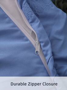 Plain Duvet Cover Set Without Filler - Blue - View 4