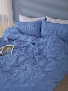 Plain Duvet Cover Set Without Filler - Blue - View 7
