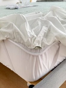 Faldones de cama con patrón de guingán - Verde - Ver 4