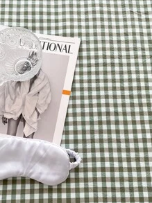 Faldones de cama con patrón de guingán - Verde - Ver 7