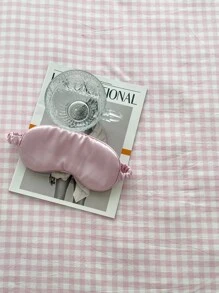 Faldones de cama con patrón de guingán - Rosa - Ver 7