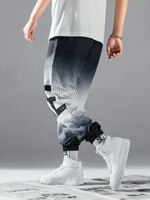 Manfinity Men Letter & Striped Print Pants - Multicolor - View 4