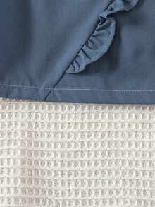 Girls Frill Trim Shorts - Dusty Blue - View 5