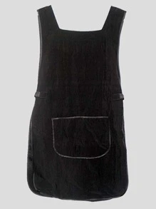 1 Pezzo Grembiule Monocromatico, Grembiule Nero Reversibile Per Cucina, Bagno, Casa, Forniture Per La Casa