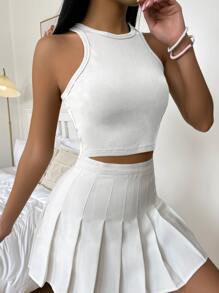 Cottnline Stevige, ribgebreide tanktop