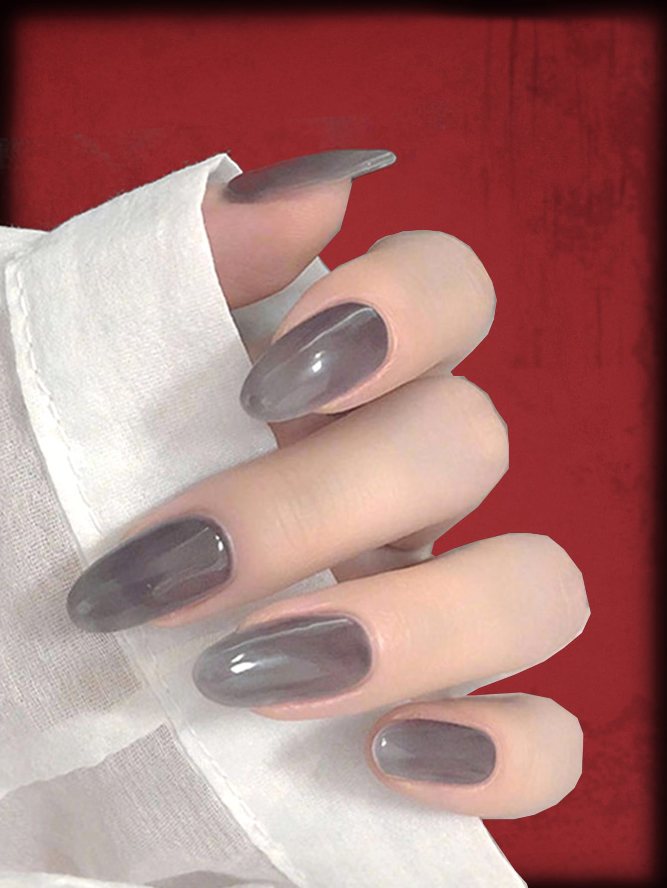 Romwe Punk Rock 24ピース オンブル ネイルチップ 1シート ネイル テープ