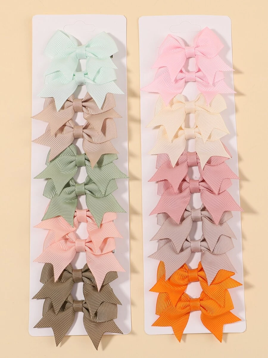 bilicaca 20pcs Toddler Girls Bow Decor Hair Clip