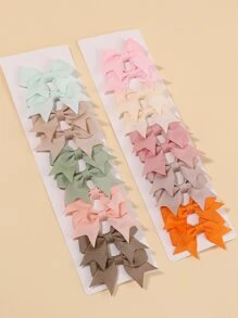 bilicaca 20pcs Toddler Girls Bow Decor Hair Clip - Multicolor - View 3