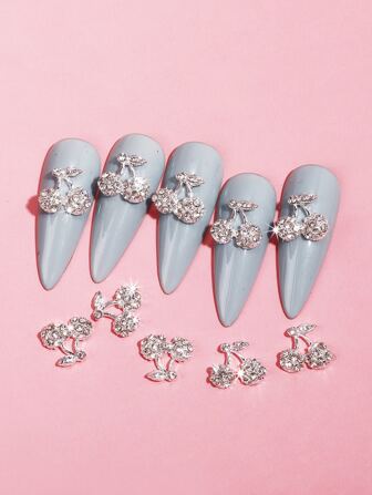10Pcs Cherry Shaped Nail Art Decoration Diy Nail Charms Nail Gems Nail Supplies Nails