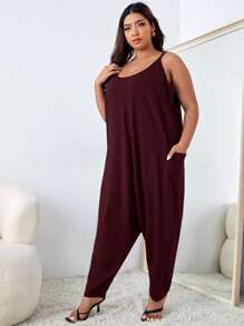 SHEIN Unity Mono de tirantes con doble bolsillos - Morado - Ver 3