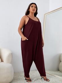 SHEIN Unity Mono de tirantes con doble bolsillos - Morado - Ver 5