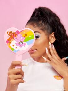 SHEIN X Care Bears Espejo de maquillaje con estampado de dibujos animados - Multicolor - Ver 1