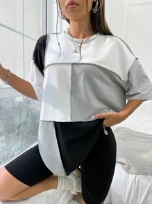 SHEIN Unity 撞色頂針大碼上衣 - 彩色 - 查看 3