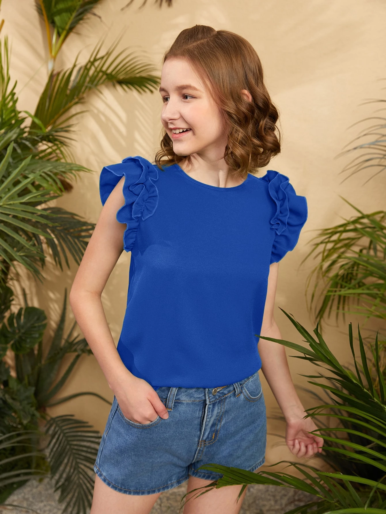 Girl ruffle sleeve shirt Clearance