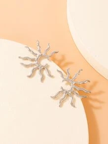 imoli Sun Design Stud Earrings - Silver - View 10