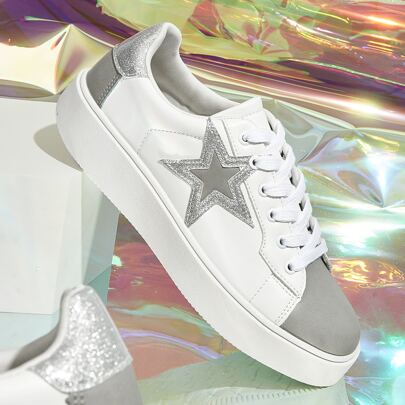 Star Patch Detail Skate Shoes