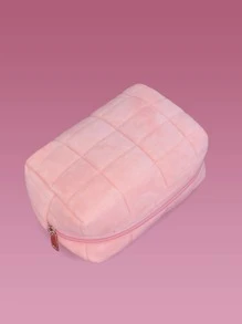 ROMWE 1 túi đựng đồ trang điểm vuông trơn - Hồng - Xem 3