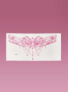ROMWE Bow-knot Pattern Tattoo Sticker - Pink - View 5