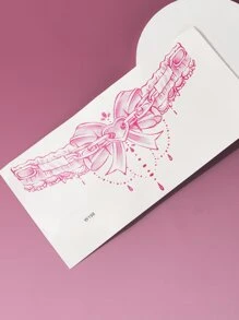 ROMWE Bow-knot Pattern Tattoo Sticker - Pink - View 3