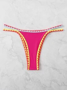 SHEIN Swim 鏤空撞色滾邊泳衣下裝