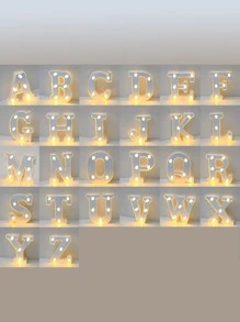 1 pieza luz de decoración en forma de letra LED, cadena de luces multifuncional para interiores, exteriores, bodas, fiestas, decoraciones - Amarillo - Ver 5