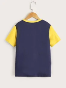 SHEIN Boys Colourblock Dinosaur Print Tee - Multicolor - View 2