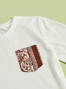 SHEIN Bộ hai mảnh Trai Túi Paisley Boho - Nhiều màu - Xem 3