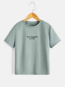 SHEIN Bộ hai mảnh Trai Dây kéo Túi Lá thư Giải trí - Màu xanh Bạc hà - Xem 5