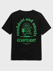 Manfinity VCAY Nam Chữ cái & Đồ họa hoạt hình Áo thun - màu đen - Xem 2