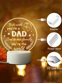 1 pieza Luz decorativa con estampado de slogan - Amarillo - Ver 3