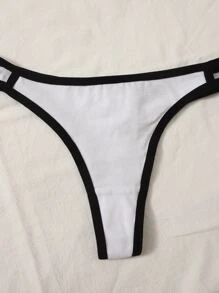 7packs Cut-Out Contrast Binding Sexy Panties - Multicolor - View 5