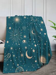 日月圖案毯子 - 彩色 - 查看 1