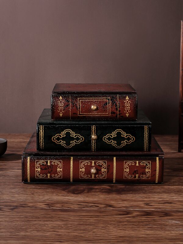 1pc Vintage Book Shape Jewelry Box SHEIN USA