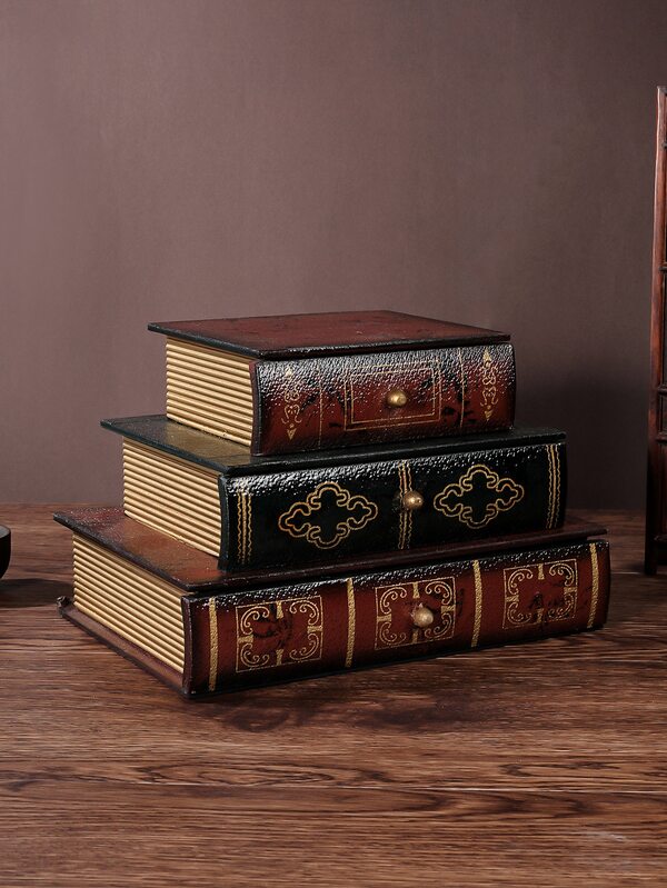 1pc Vintage Book Shape Jewelry Box SHEIN USA