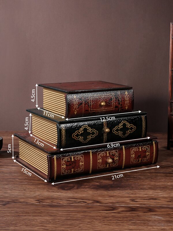 1pc Vintage Book Shape Jewelry Box SHEIN USA