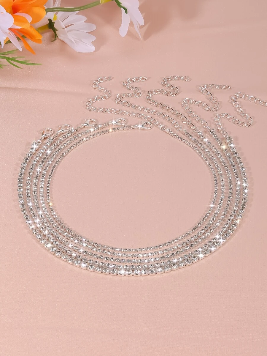 5pcs Rhinestone Decor Necklace | SHEIN USA