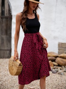 SHEIN Clasi Đầm Thắt lưng Gân đan Đồ họa Giải trí - Nhiều màu - Xem 5