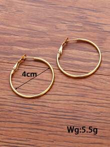 1pc Minimalist Hoop Earrings, Stainless Steel Jewelry