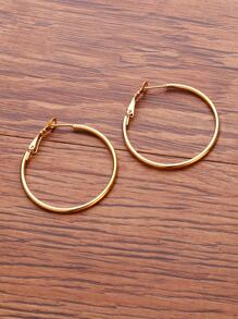 1pc Minimalist Hoop Earrings, Stainless Steel Jewelry