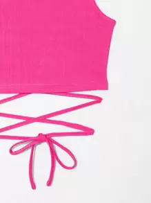 Lunelith SHEIN Lunessa Lace Up Waist Tank Top