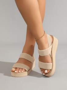 Minimalistische Slingback Keilsandalen mit Knöchelriemen Männer für Damen