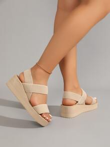 Minimalistische Slingback Keilsandalen mit Knöchelriemen Männer für Damen
