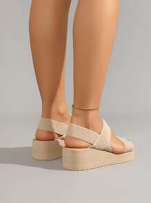 Minimalistische Slingback Keilsandalen mit Knöchelriemen Männer für Damen